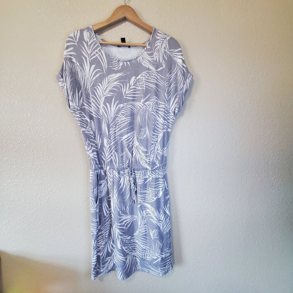 Hilery Radley Dress, size small, grey with palm fronds
